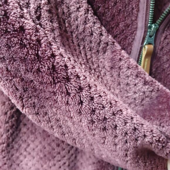 Columbia Women's Fireside Sherpa Fleece Jacket XXL FITS SMALL XL Merlot Purple - Picture 6 of 9